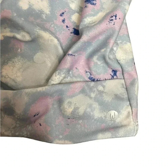 Wildfox Sweat Twisted Long Crop Top Marble Blue Pastel Pink Blue Womens Size XL - Picture 7 of 11
